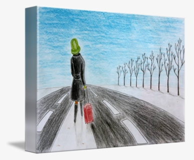 Acrylic Drawing Lonely - Visual Arts, HD Png Download, Free Download