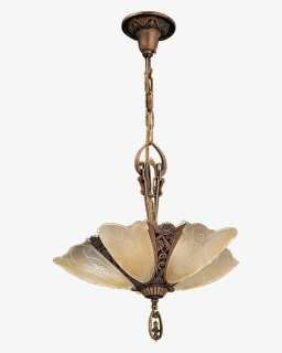 Art Deco Glass Slipper Chandelier For The Master Bath - Chandelier, HD Png Download, Free Download