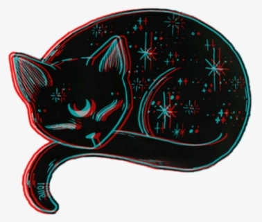 #cat #moon #tumblr #glitch #beautiful - Illustration, HD Png Download, Free Download