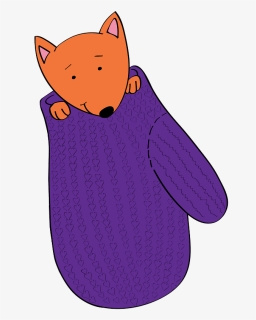 Fox In A Mitten Clipart - Cartoon, HD Png Download, Free Download