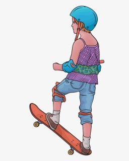 Little Girl Skateboarder Clipart - Skateboard Wheel, HD Png Download, Free Download