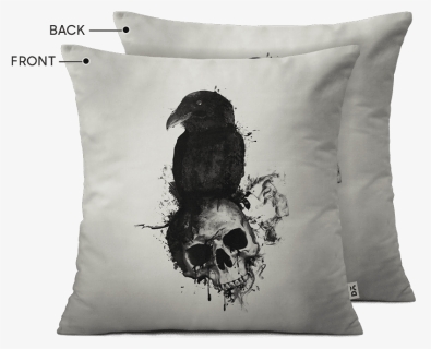 Raven And Skull Tattoo Art, Png Download - Raven And Skull Drawing, Transparent Png, Free Download