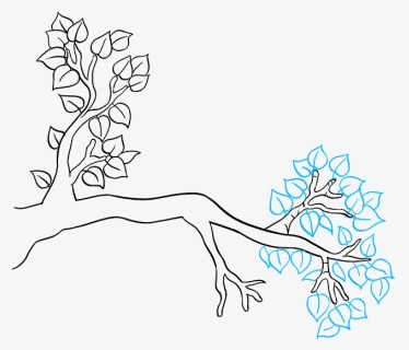 How To Draw Tree Branch - Line Art, HD Png Download, Free Download