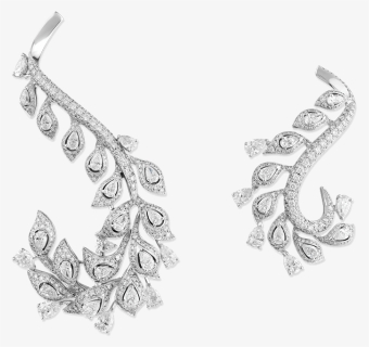 White Gold Earrings With Diamonds - Earrings, HD Png Download, Free Download