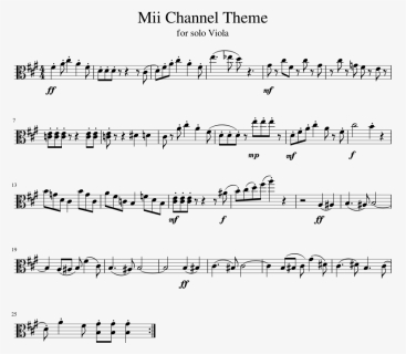 Wii Theme Song Viola Sheet Music Hd Png Download Kindpng - wii channel song roblox id