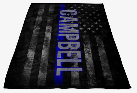 *custom Name* Thin Blue Line Flag Fleece Blanket - Mat, HD Png Download, Free Download