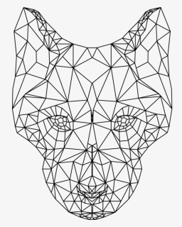 Black White Geometric Cat, HD Png Download - kindpng