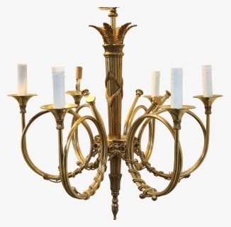 Delightful Vintage Brass French - Chandelier, HD Png Download, Free Download