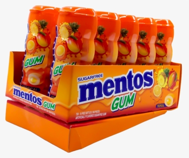 Mentos Gum Sugarfree Tropical 10 Pack - Toffee, HD Png Download, Free Download