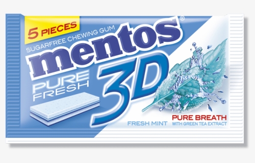 Mentos Gum 3d Fresh Mint 5p - Paper, HD Png Download, Free Download