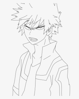 Bakugou Training Jumpsuit Lineart By Bushido10 - Line Art, HD Png Download, Free Download