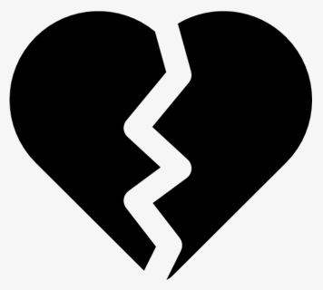Broken Heart Computer Icons Clip Art - Black Broken Heart Png, Transparent Png, Free Download