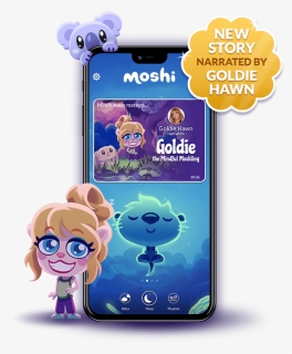 Moshi Sleep Phone Displaying App With Goldie Hawn - Moshi Sleep App, HD Png Download, Free Download