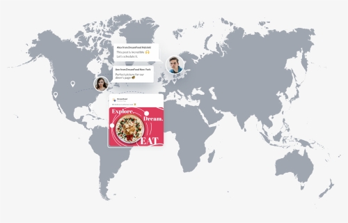 Social Media Post Scheduler - World Map, HD Png Download, Free Download