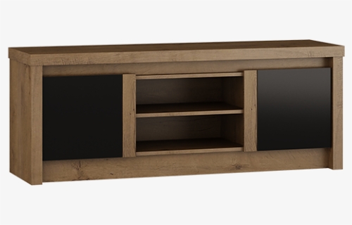 Andrella 145cm Black Gloss And Oak Tv Stand - Sideboard, HD Png Download, Free Download
