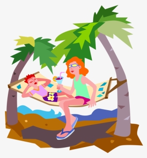 Relaxing In Summer Sun - Hammock Clipart, HD Png Download, Free Download