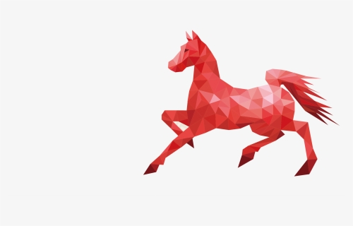 Red Lattice Of Horse Vector Material Png Download - Red Horse Vector Transparent, Png Download, Free Download