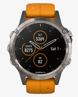 Fenix 5 Plus Gps Titanium Watch Solar Flare, HD Png Download, Free Download