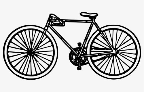 Bicycle Illustration Cycling Vector Graphics Stock - Embroidery Bicycle Drawing, HD Png Download, Free Download
