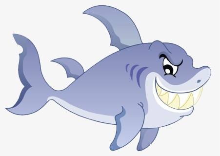 Cartoon Shark Png Download - Fish And Shark Animation, Transparent Png, Free Download