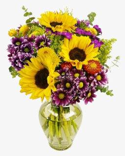 Flowering Fields Bouquet With Vase - Wedding Anniversary Wishes For Parents In English, HD Png Download, Free Download