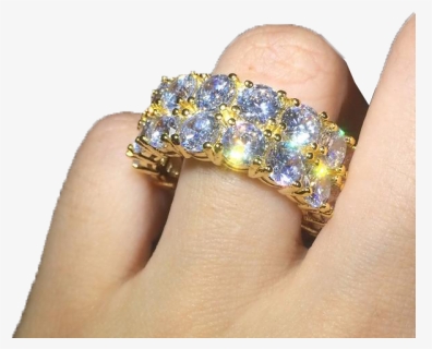 7mm Luxury Hip Hop Bling Ring"  Class="lazyload"  Data - Wedding Ring, HD Png Download, Free Download
