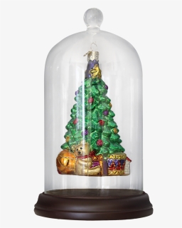 Glass Dome Ornament Cover With Wooden Base - Christmas Day, HD Png Download, Free Download