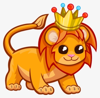 Lion With A Crown Clipart - Cartoon, HD Png Download, Free Download