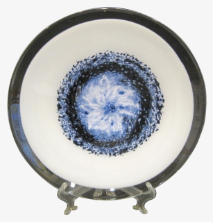 Vintage Murano Charger With Blue Swirl, Clear Rim - Blue And White Porcelain, HD Png Download, Free Download