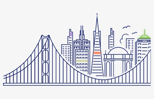 San Francisco Skyline Sketch, HD Png Download, Free Download