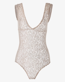 23% Off] 2019 Plunge Floral Lace Bodysuit In Yellowish - Lace Bodysuit Png, Transparent Png, Free Download