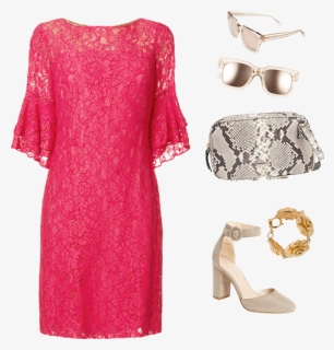 Hot Pink Lace - Day Dress, HD Png Download, Free Download