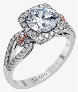 Cushion Diamond Pave Split Shank Engagement Ring, HD Png Download, Free Download