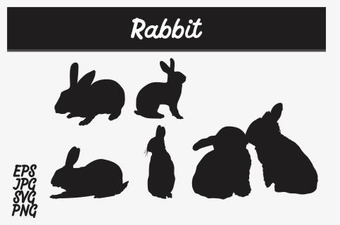 Rabbit Silhouette Set Svg Vector Image Bundle Graphic - Batik Mega Mendung Vector Png, Transparent Png, Free Download