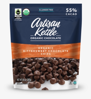 Artisan Kettle Organic 55% Bittersweet Chocolate Chips - White Chocolate Chip Brands, HD Png Download, Free Download