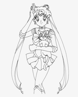Sailor Moon Drawing At Getdrawings - Sailor Moon Line Drawing, HD Png Download, Free Download