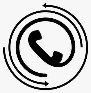 Telephone Receiver With Circular Arrows - Telephone, HD Png Download, Free Download