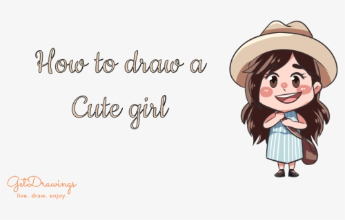 How To Draw A Cute Girl - Drawing, HD Png Download, Free Download