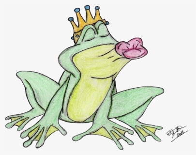 Amphibian Drawing Princess And The Frog - Frog Kiss, HD Png Download, Free Download