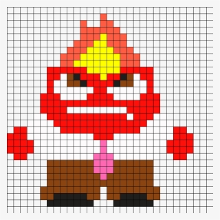 Anger From Inside Out By Nicky On Kandi Patterns Billes - 1er Pixel Art Pokemon Energie, HD Png Download, Free Download