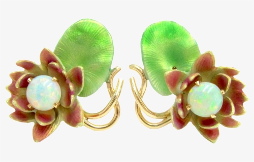 Antique Australian Crystal Opal & Enamel Art Nouveau - Earrings, HD Png Download, Free Download