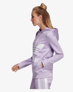 Adidas Originals Trefoil Hoodie Purple Glow - Women's Sweatshirts & Hoodies, HD Png Download, Free Download