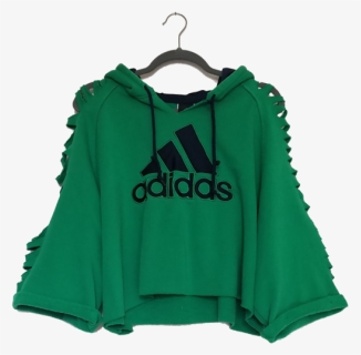Altered Cropped Adidas Hoodie With Cutout Sleeves "  - Hood, HD Png Download, Free Download
