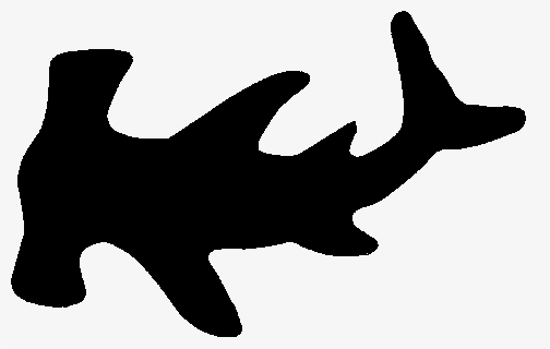 Shadows Clipart Shark - Silhouette Hammerhead Shark Outline, HD Png Download, Free Download