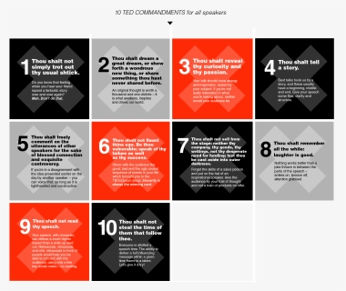 Speaker’s 10 Commandment - 10 Commandments Of Ted Talks, HD Png Download, Free Download