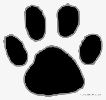 Tiger Paw Print Animal Free Black White Clipart Images - Dog Hand Print, HD Png Download, Free Download
