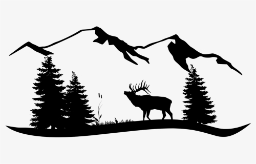 Black And White Art Mountains, HD Png Download, Free Download