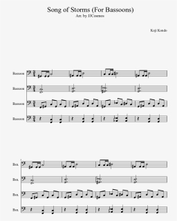 Song Of Storms Sheet Music Composed By Koji Kondo - Koji Kondo Song Of Storms Sheet, HD Png Download, Free Download