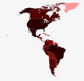 H1n1 America Map By Confirmed Cases - Latin And Anglo America, HD Png Download, Free Download