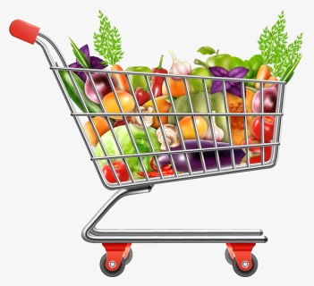 Vegetable Clipart Supermarket - Shopping Cart Png, Transparent Png, Free Download